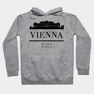 VIENNA AUSTRIA BLACK SILHOUETTE SKYLINE ART Hoodie